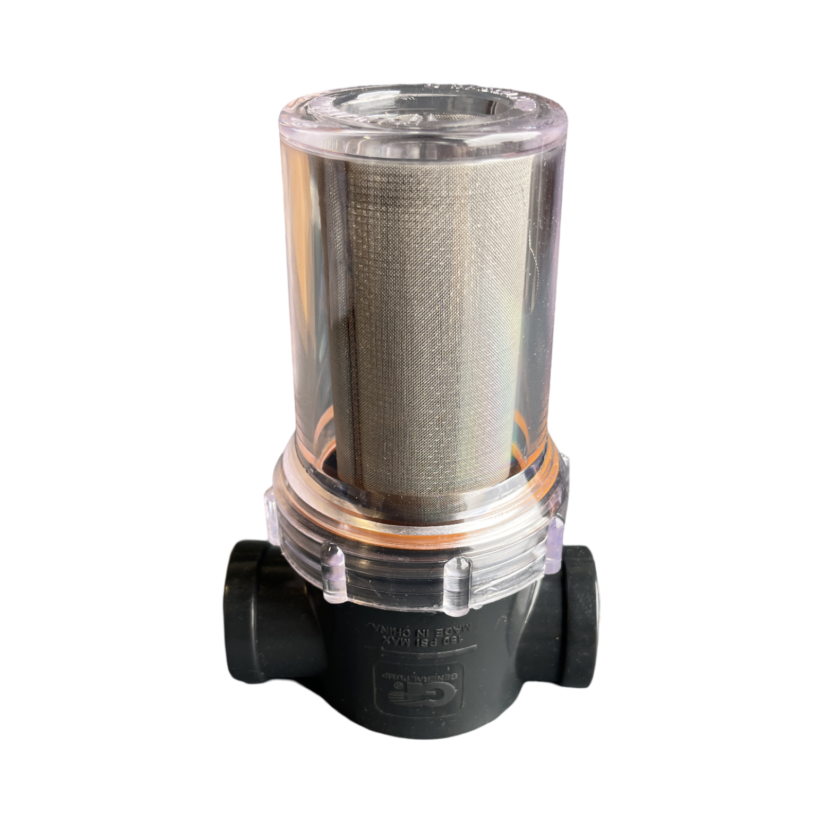 GP CLEAR BOWL WATER FILTER 3/4" I/O 80 MESH S.S.