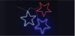SET OF 3 STARS 20" RED, WHITE, BLUE