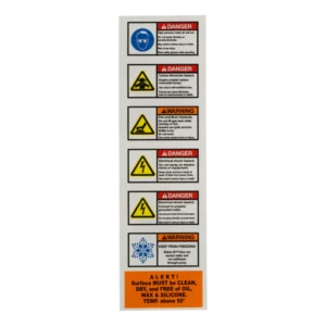 6 DANGER LABELS FOR ELECTRIC & GAS P/W'S